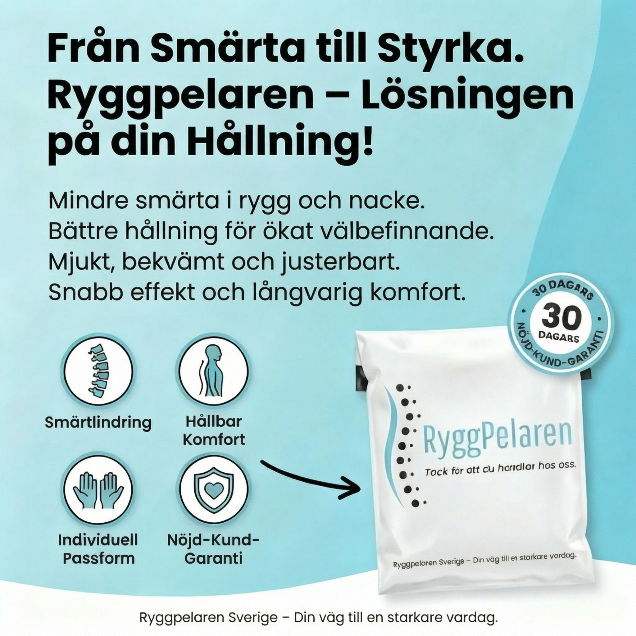 Rygghållare - Lösningen på din smärta!